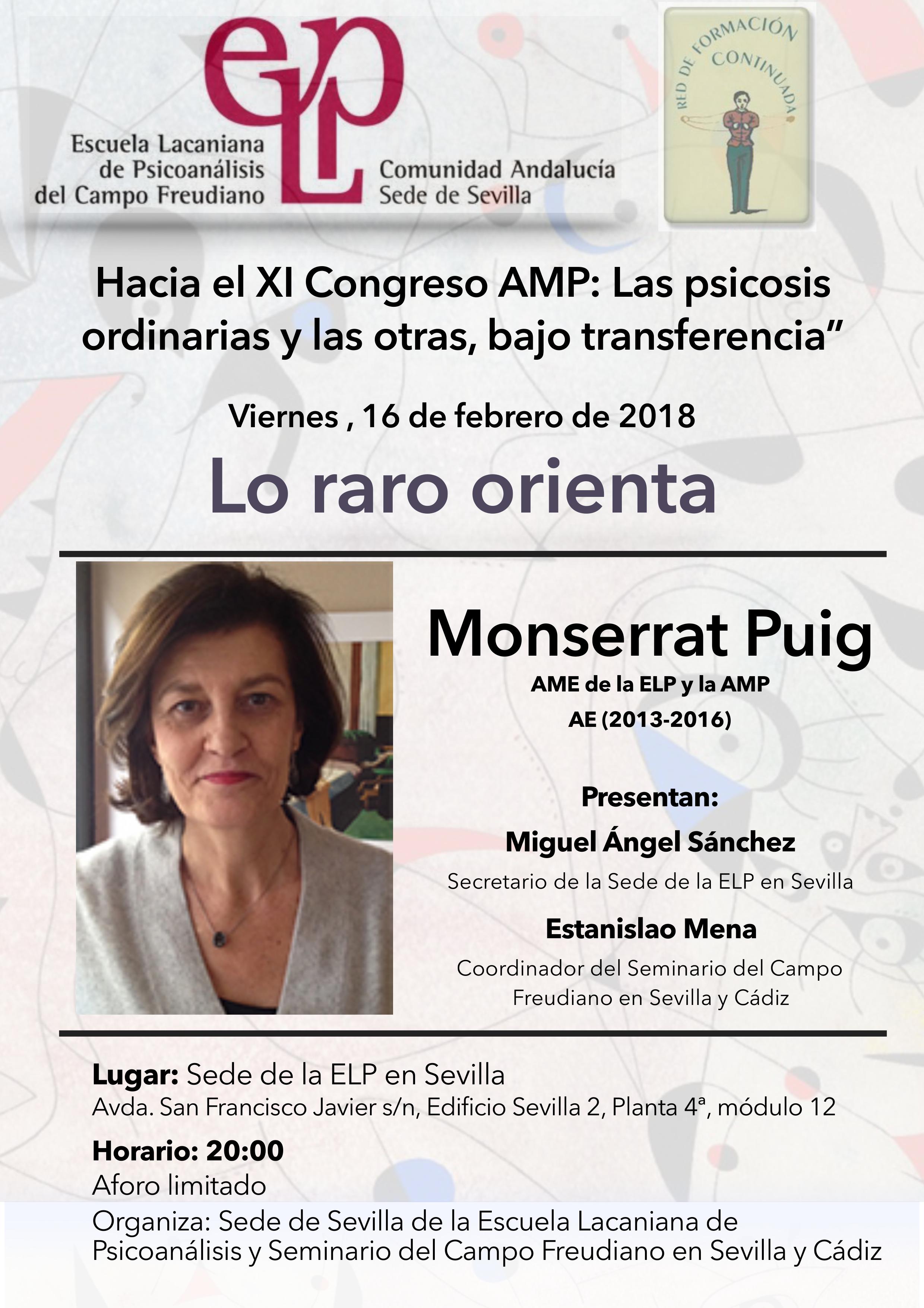 "Lo raro orienta" Conferencia de Monserrat Puig
